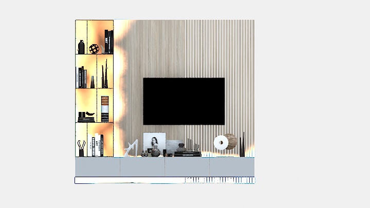 渲染模型_电视墙020