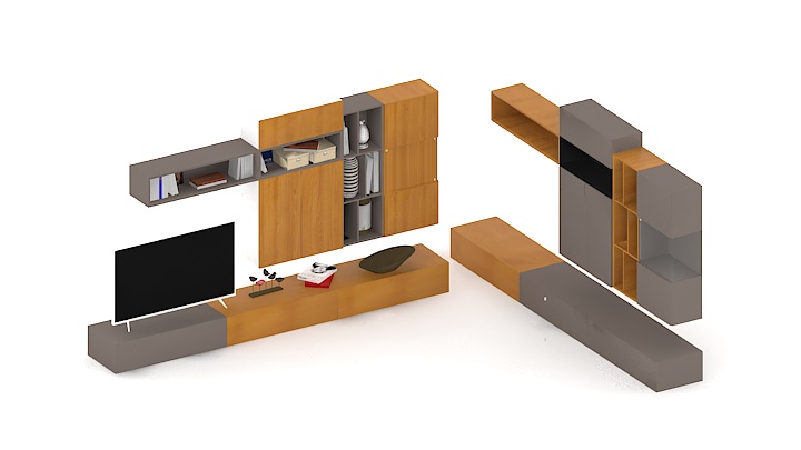 渲染模型_电视墙027