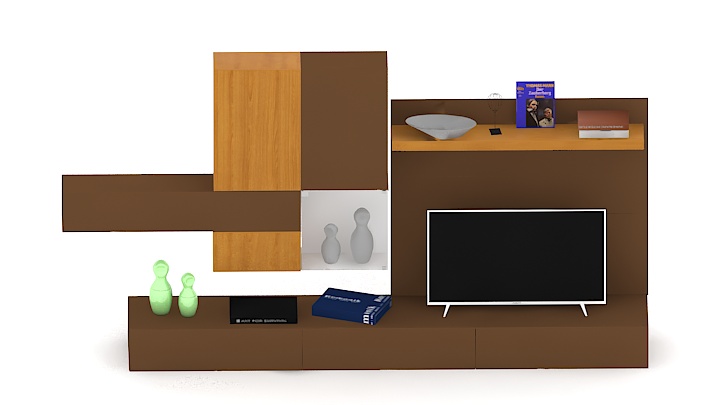 渲染模型_电视墙028