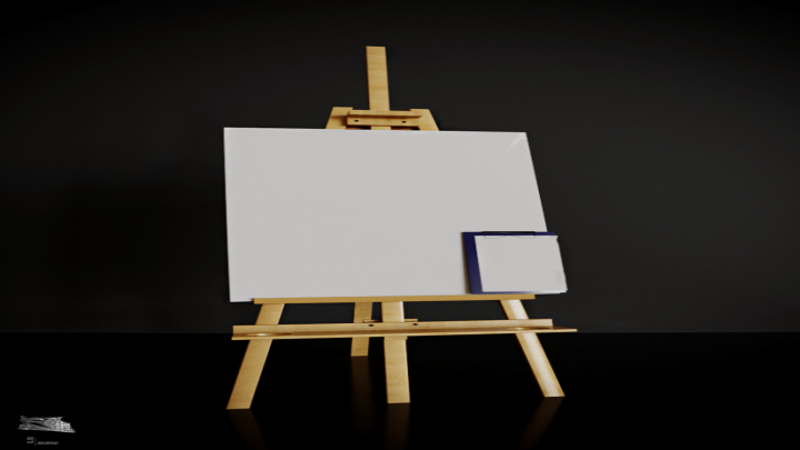 渲染模型_画板架001