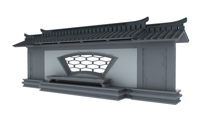 渲染模型_盆景壁004