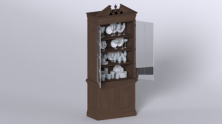 渲染模型_碗柜003