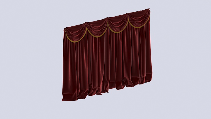 渲染模型_窗帘214