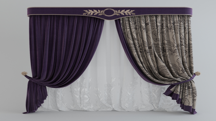 渲染模型_窗帘215