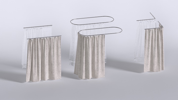 渲染模型_窗帘224