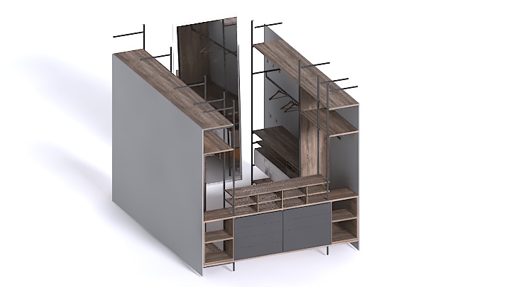 渲染模型_置物架082