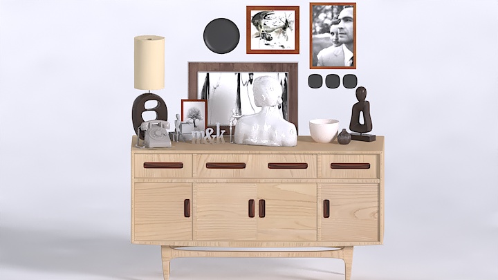 渲染模型_艺术柜001