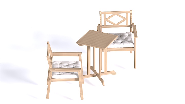 渲染模型_花园桌椅001