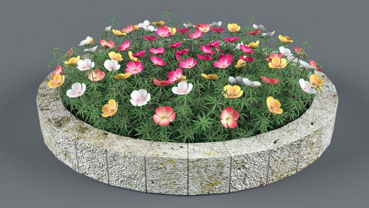 渲染模型_花坛002