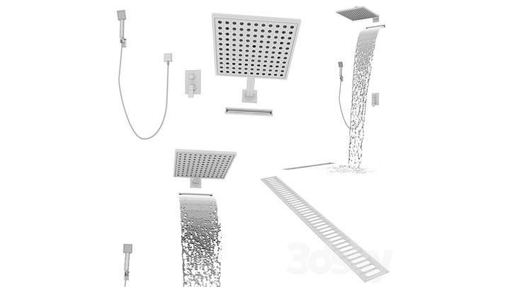 渲染模型_花洒017