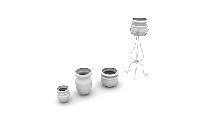 渲染模型_花盆022