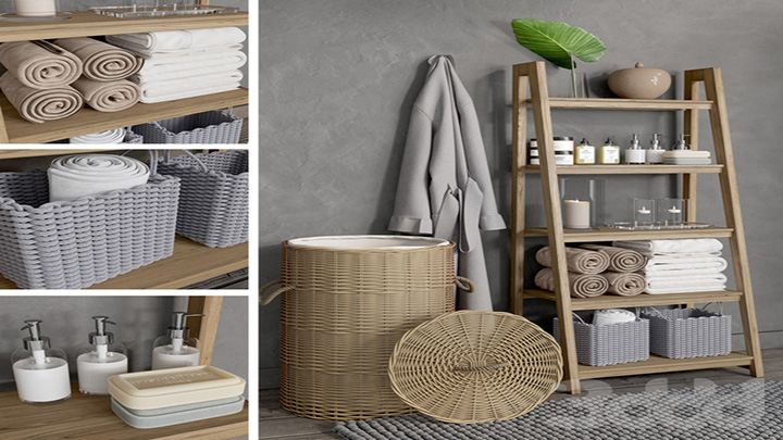 渲染模型_衣服置物架001