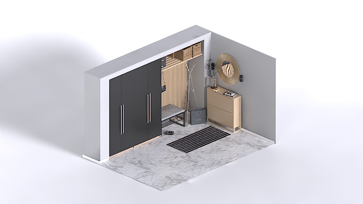 渲染模型_衣柜084