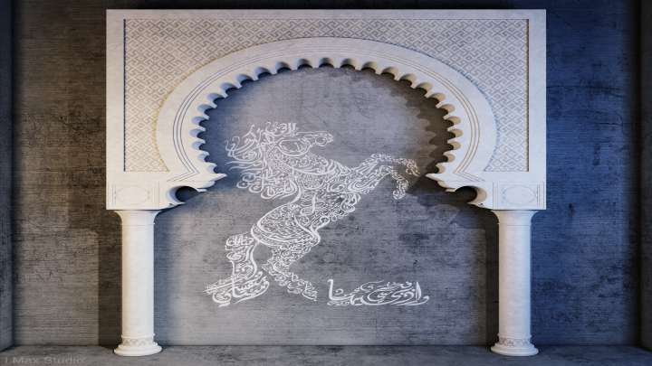 渲染模型_装饰墙028