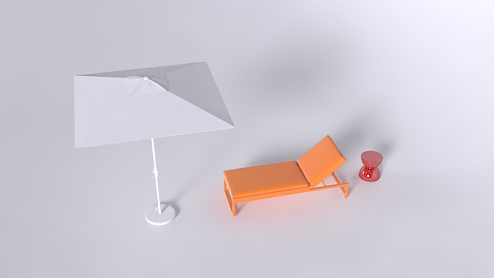 渲染模型_遮阳伞和躺椅001