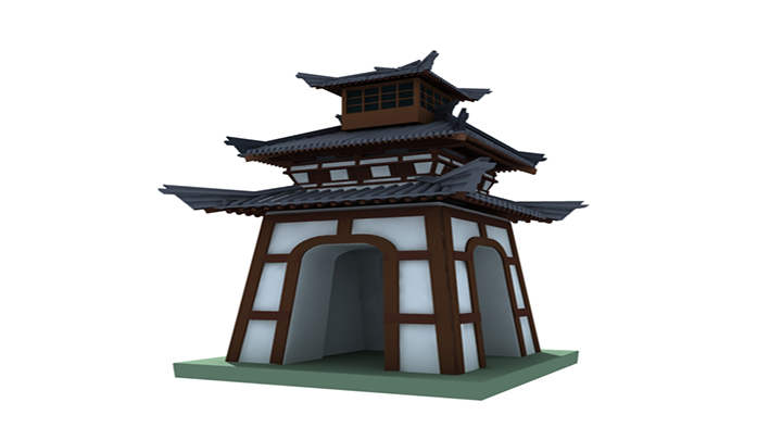 渲染模型_钟楼汉式002