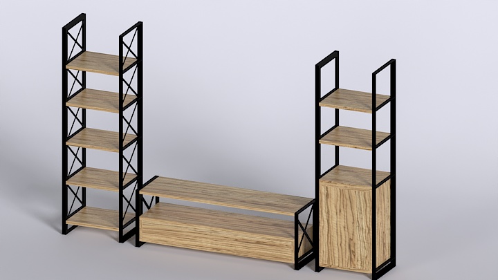 渲染模型_鞋柜003