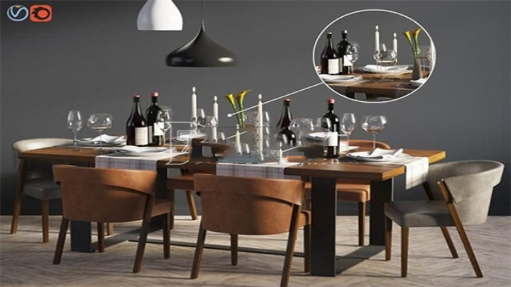 渲染模型_餐桌049