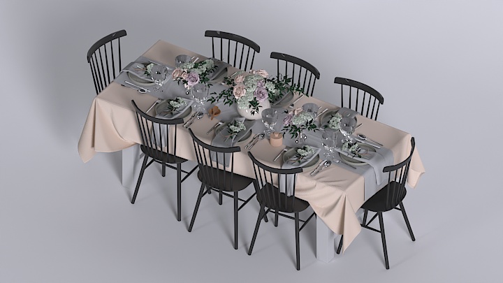 渲染模型_餐桌063