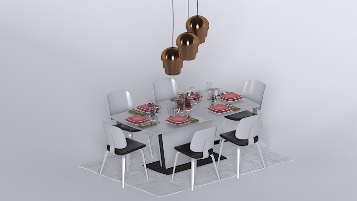 渲染模型_餐桌069