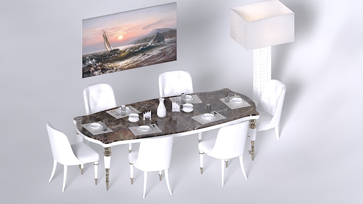 渲染模型_餐桌077