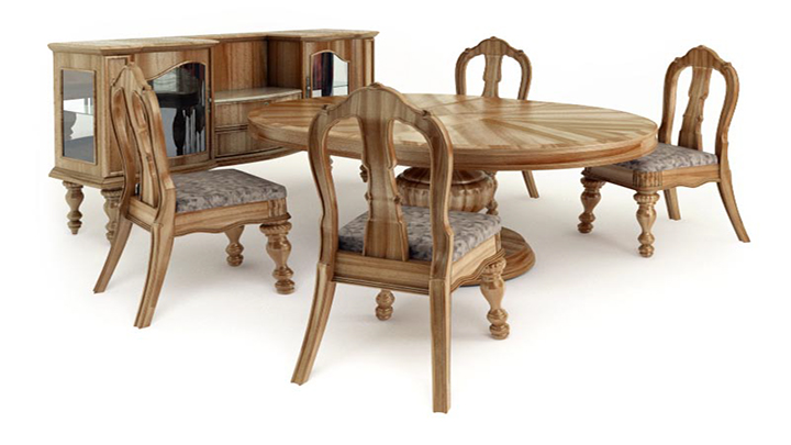 渲染模型_餐桌椅002