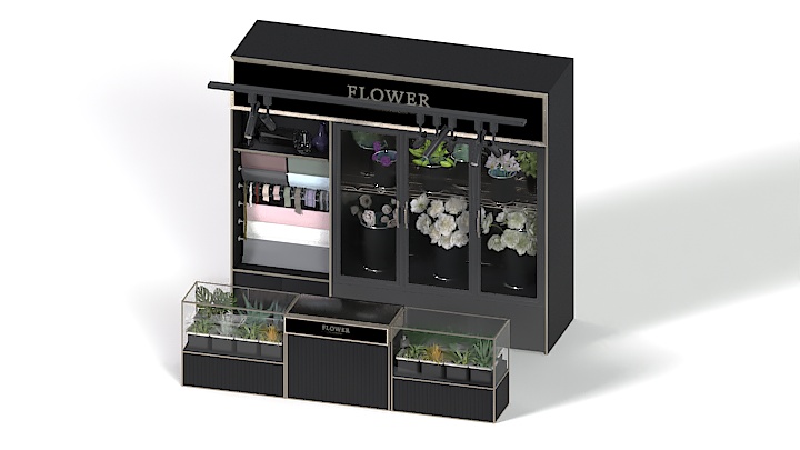 渲染模型_鲜花柜001
