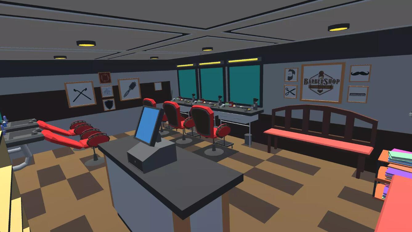 9t5 Low Poly Barber Shop v1.0卡通室内