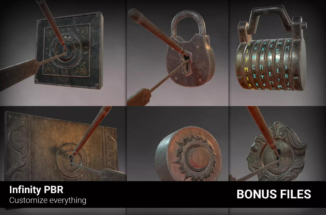 Lock-picking – Key locks Padlocks and Ciphers – Bonus Files 1 – Substance Painter Files 1 v1.0锁