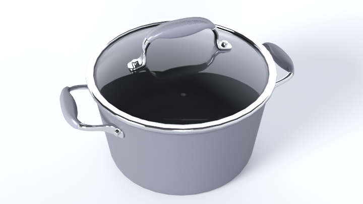 渲染模型_不锈钢锅001