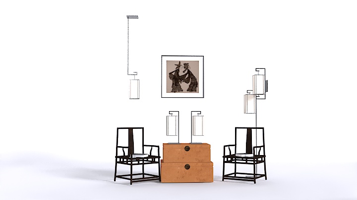 渲染模型_中式台灯025