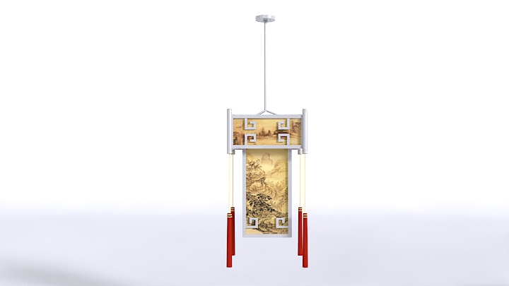 渲染模型_中式吊灯003