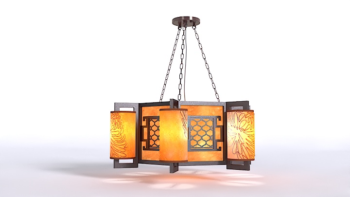 渲染模型_中式吊灯006