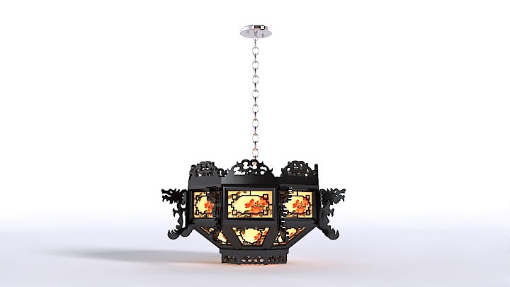 渲染模型_中式吊灯019