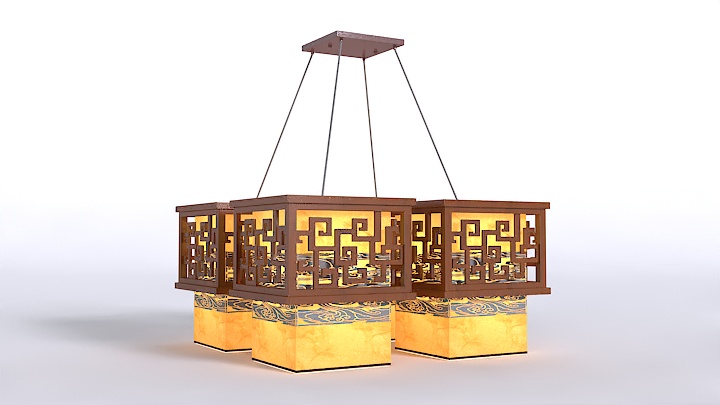 渲染模型_中式吊灯034