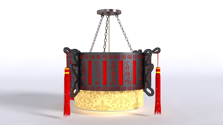 渲染模型_中式吊灯041