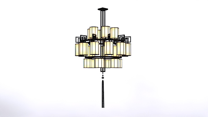 渲染模型_中式吊灯043