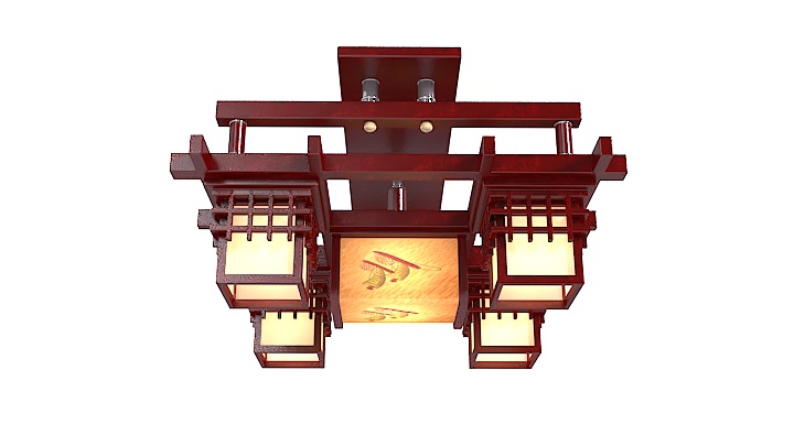 渲染模型_中式吸顶灯007