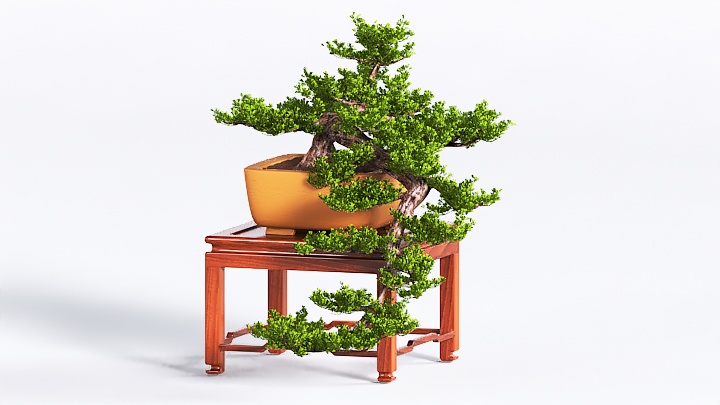 渲染模型_中式盆景005