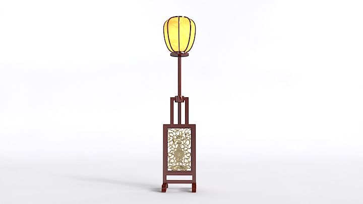 渲染模型_中式落地灯001