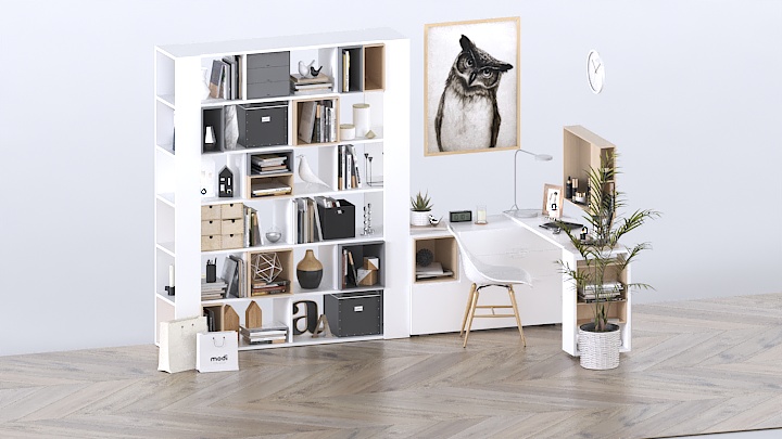 渲染模型_书柜041