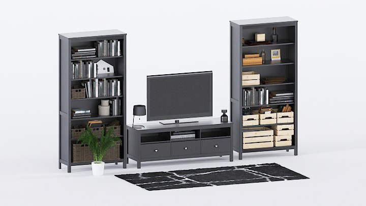 渲染模型_书柜070