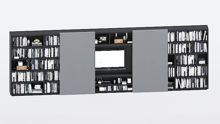 渲染模型_书柜077