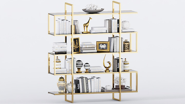 渲染模型_书柜078