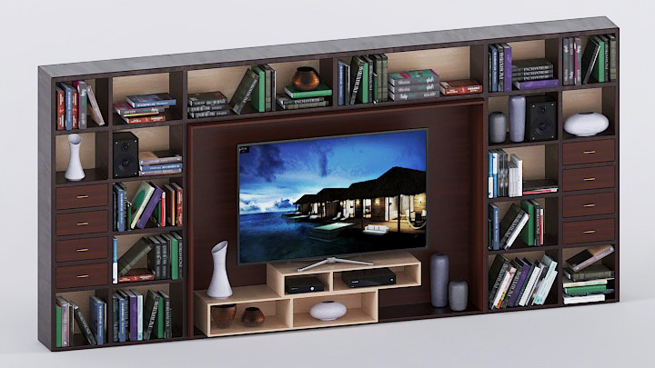 渲染模型_书柜083