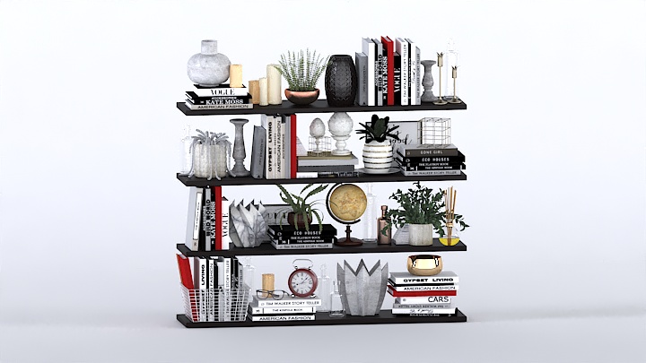 渲染模型_书柜090