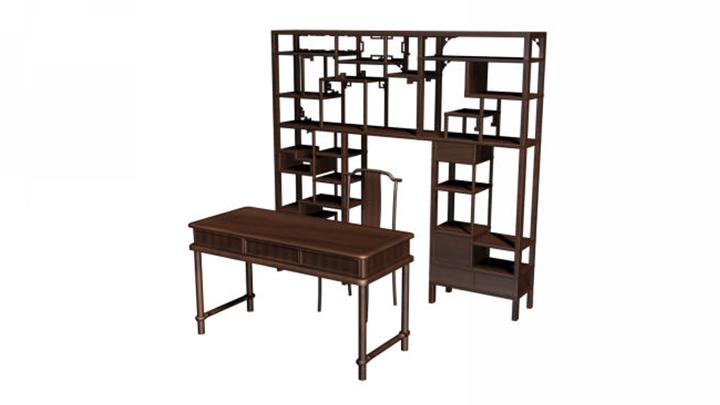 渲染模型_书桌023