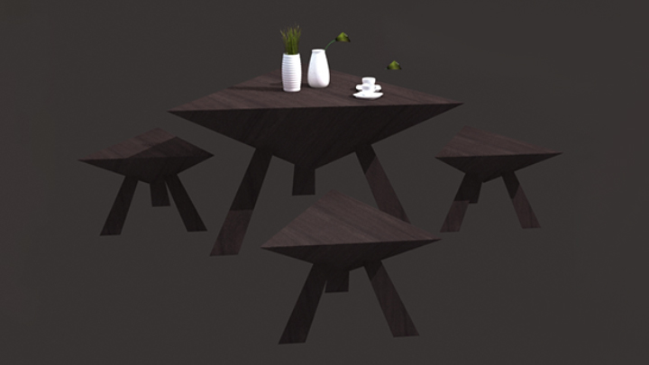 渲染模型_休闲台组合001