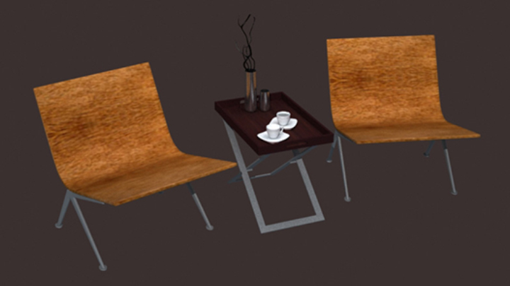 渲染模型_休闲椅组001