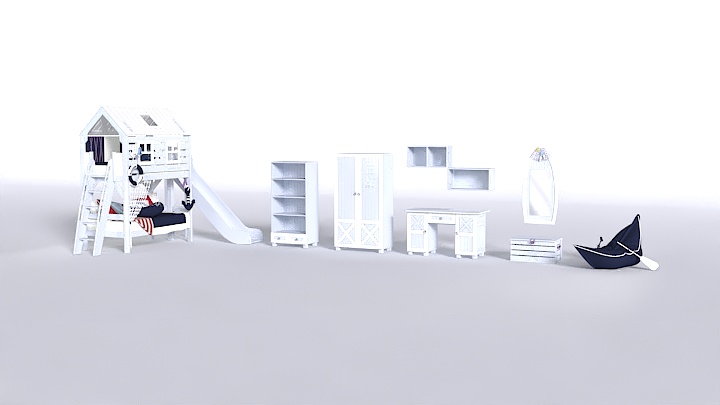 渲染模型_儿童床054